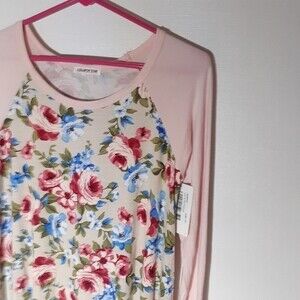 pink lily Lollipop star top pink floral m knit shirt  softcore balletcore new